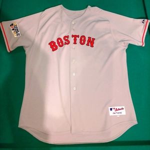 2007 World Series Dustin Pedroia Red Sox Away Jersey